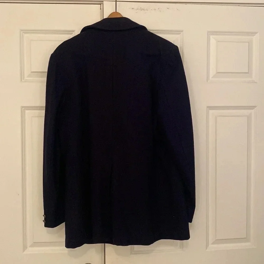 Christian Dior black Wool monsieur sport overcoat size  44R button down vintage
